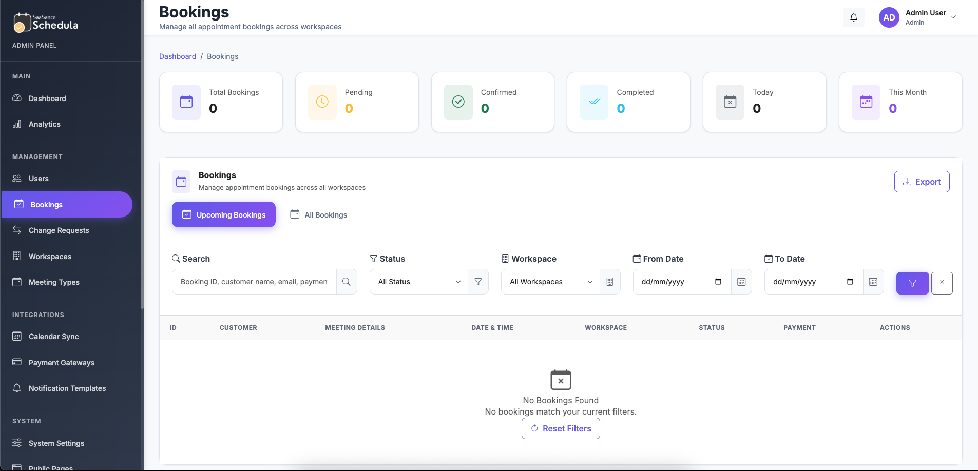Schedula - Professional Booking & Scheduling Management System - Screenshot