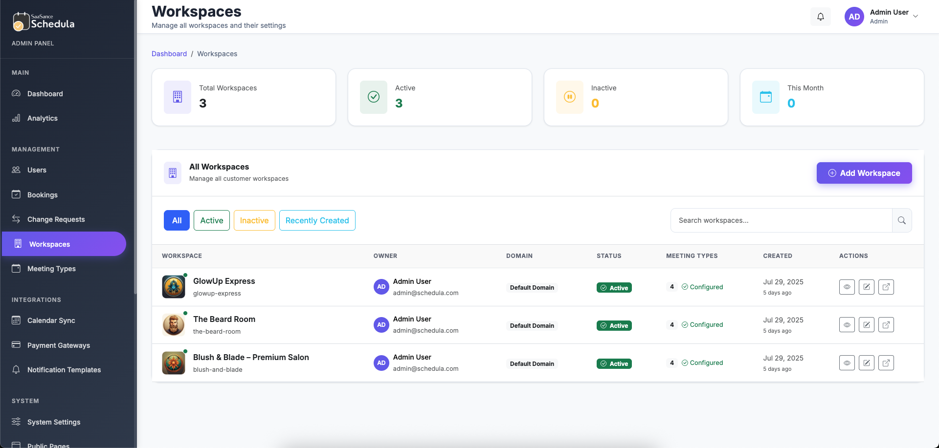 Schedula - Professional Booking & Scheduling Management System - Screenshot