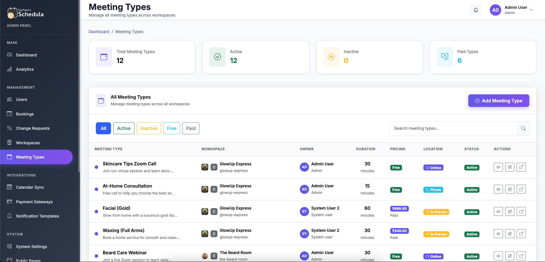 Schedula - Professional Booking & Scheduling Management System - Screenshot