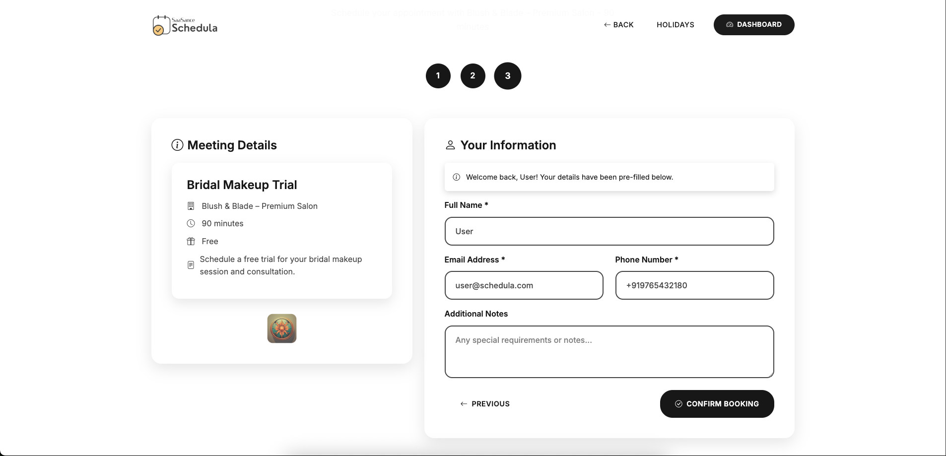 Schedula - Professional Booking & Scheduling Management System - Screenshot