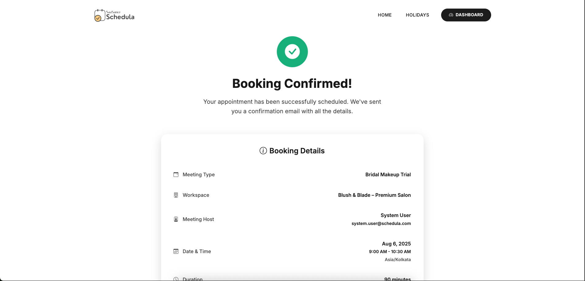 Schedula - Professional Booking & Scheduling Management System - Screenshot