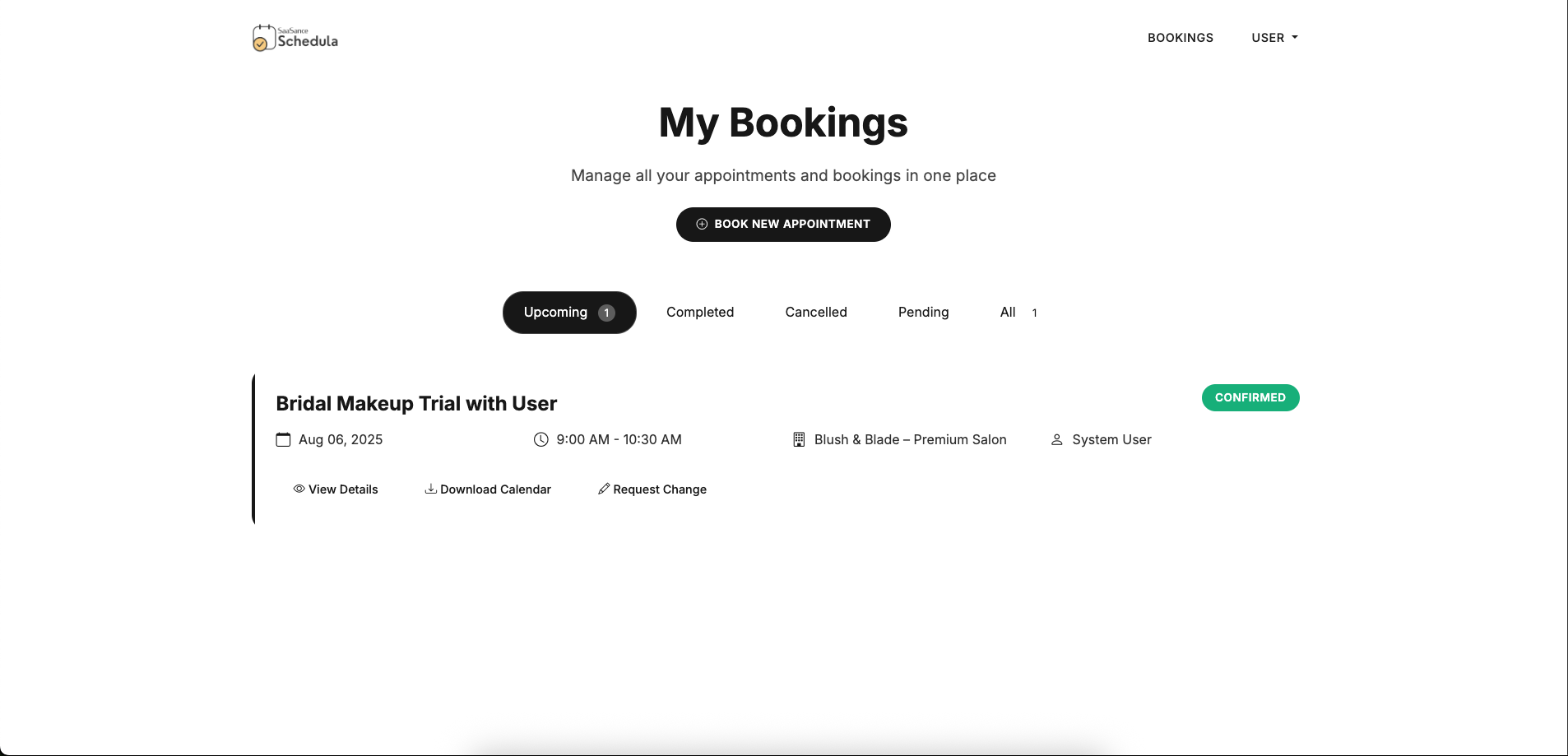 Schedula - Professional Booking & Scheduling Management System - Screenshot